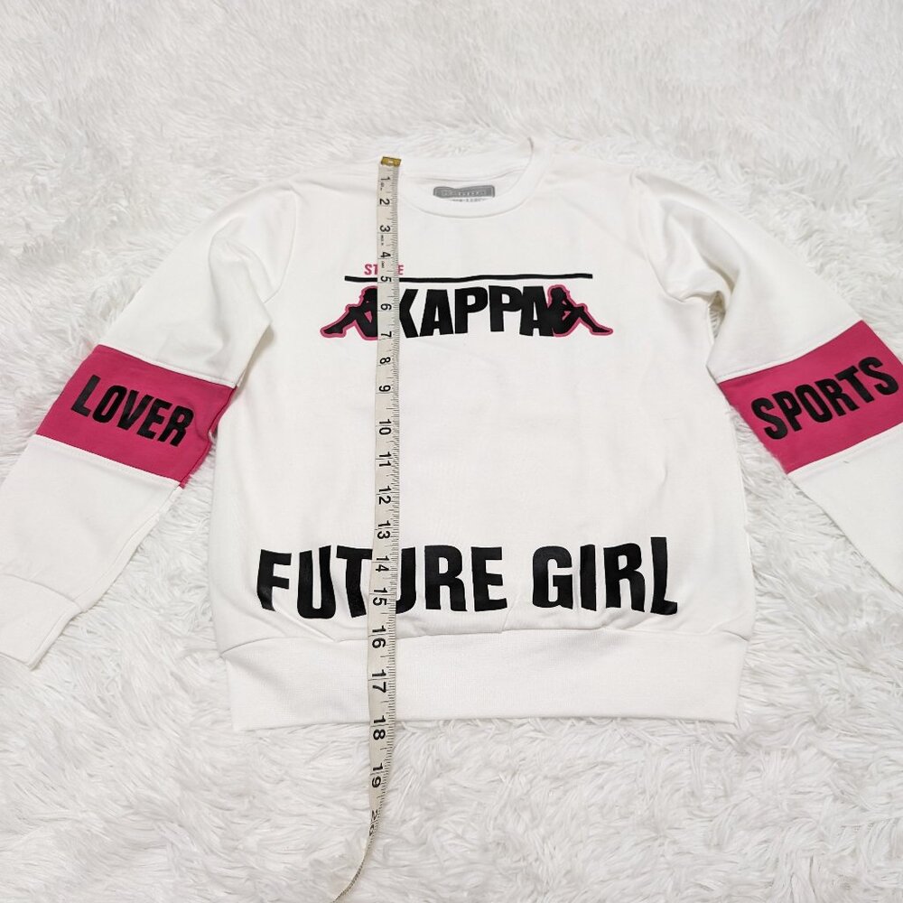 Kappa Girls Crew Neck White Pullover Loopknit Long Sleeve Sweatshirt NWOT - Picture 9 of 11